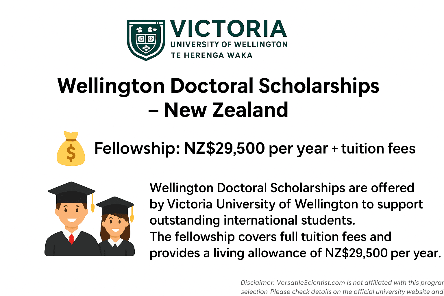 Wellington Doctoral Scholarship — Victoria University of Wellington (Te Herenga Waka)