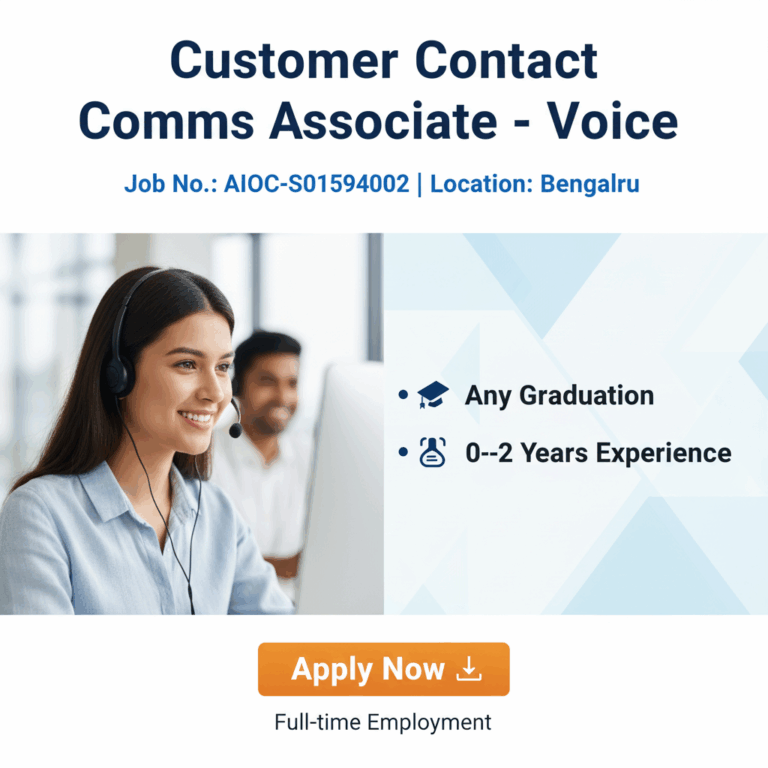 Customer Contact Comms Associate – Voice
